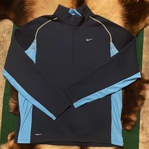 NIKE Blue Long Sleeve Quarter Zip